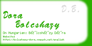 dora bolcshazy business card